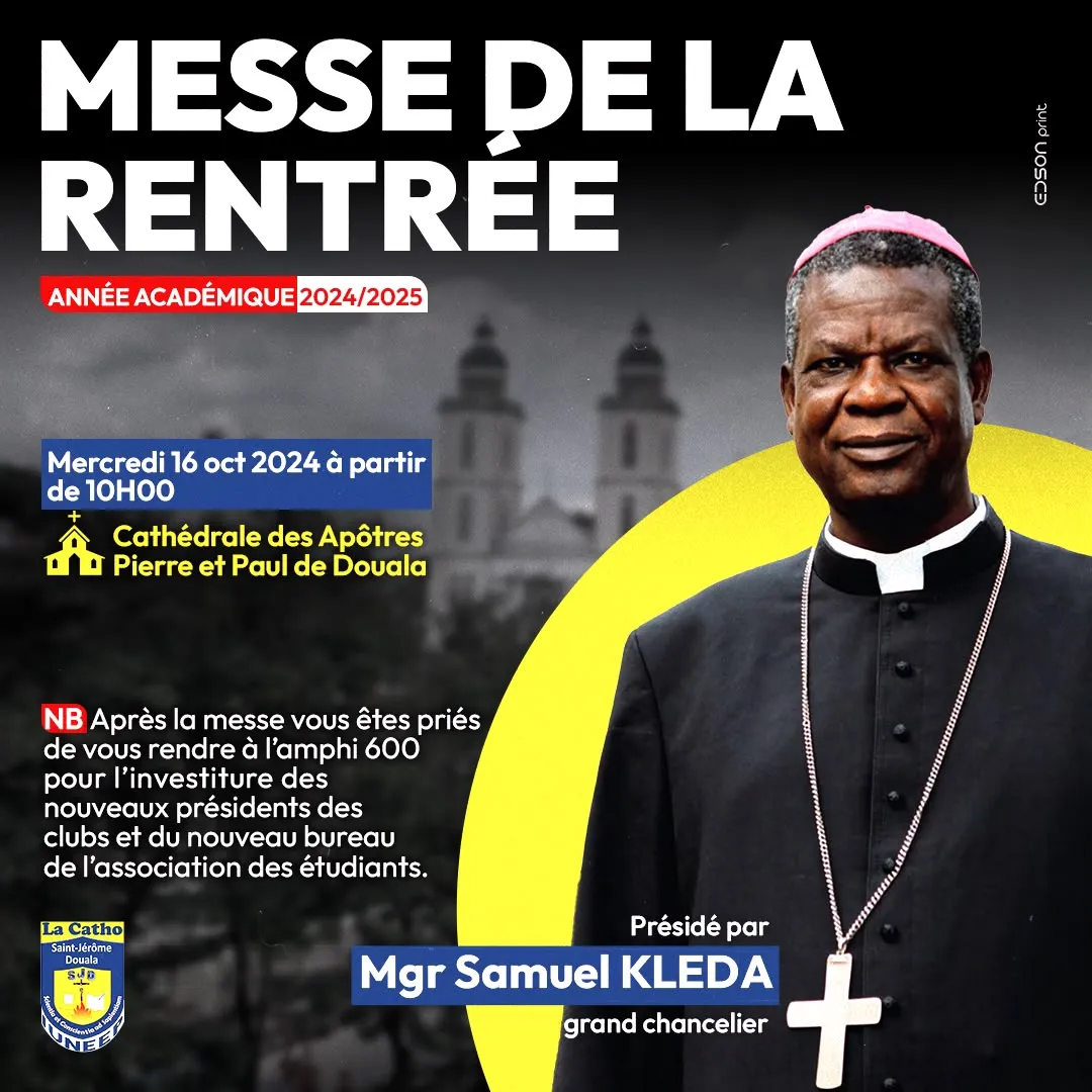 Affiche de la messe de la rentrée de l'université catholique Saint-Jérôme.