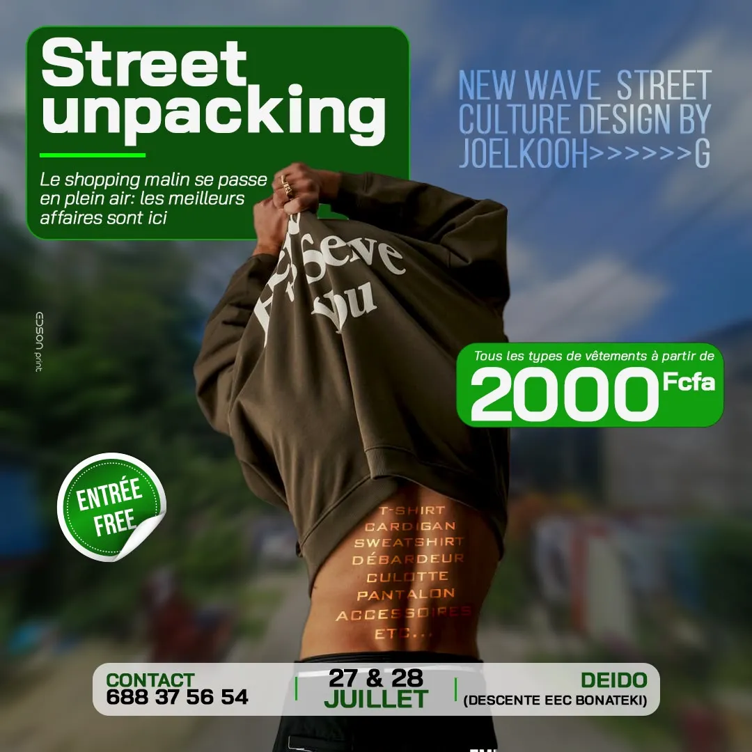 Affiche de Street Unpacking acte 1, première édition du marché de mode en plein air.